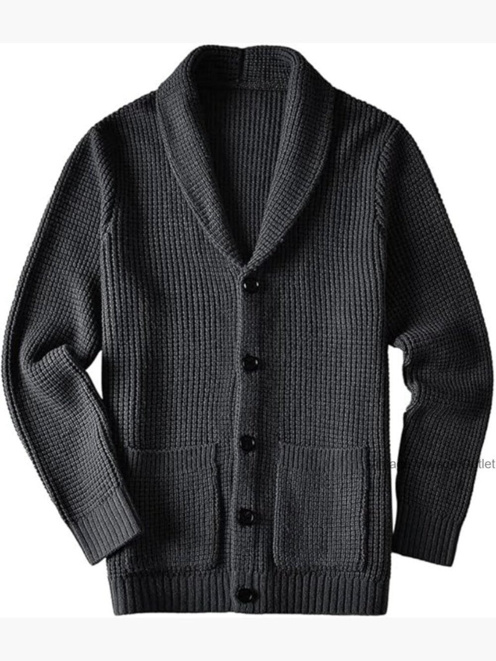 Men's Slim Thick Knit Shawl Collar Cardigan with Pockets